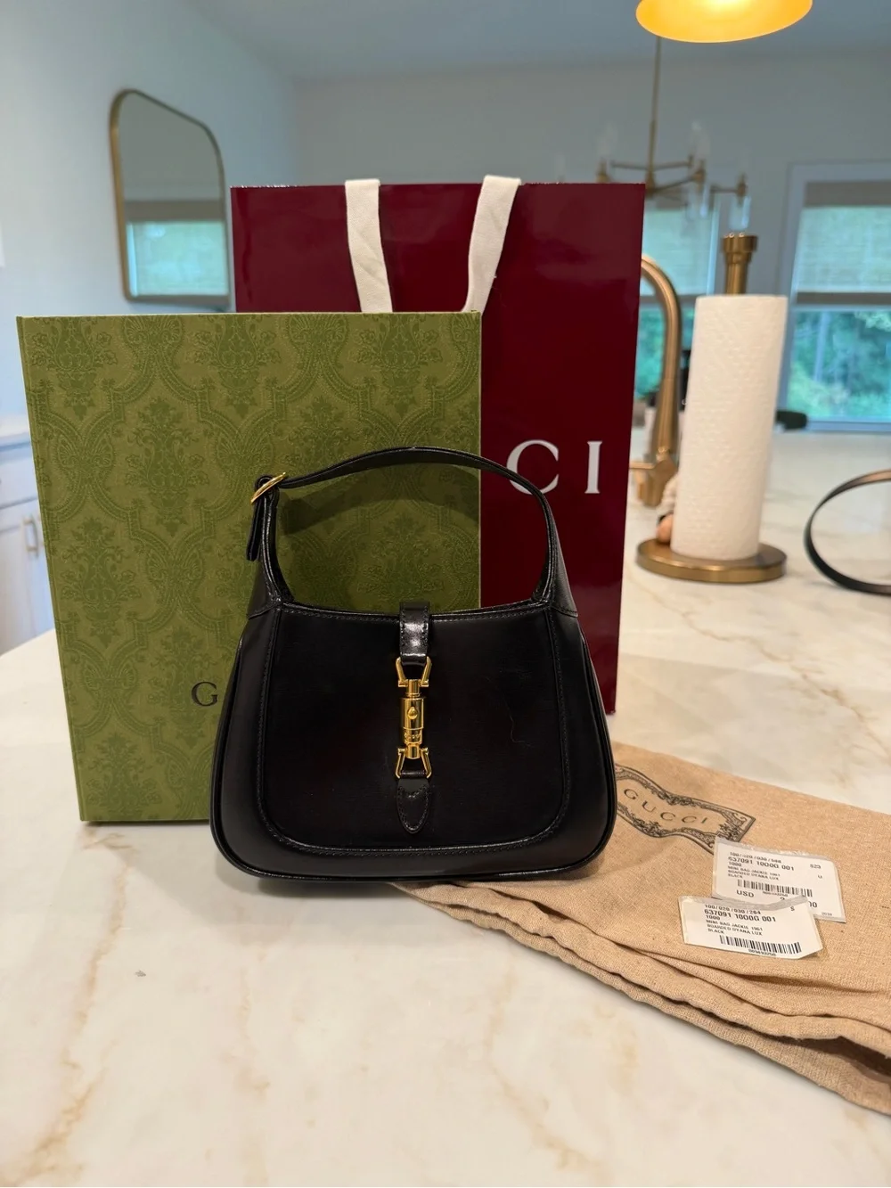 Gucci Mini Jackie Black Leather Handbag